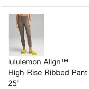 lululemon Align™ High-Rise Ribbed Pant 25"